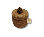 Pine Needle Basket, Small Round with Lid